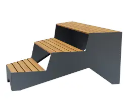 Скамейка стальная «Лесенка 3-х ярусная» 1,86 м (сосна)