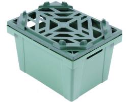 Ящик пластиковый сплошной для тюльпанов, 400х300х250 мм, синий [400300250-00]