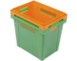 Ящик пластиковый с перфорированными стенками для цветов, 400х300х350 мм, оранжевый [400300350-01]