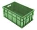 Ящик пластиковый сплошной с ручками под овощи, 600х400х260 мм, зеленый [600400260-00]