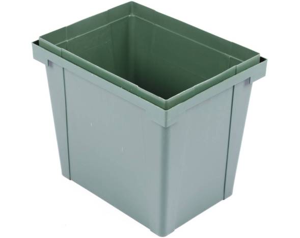 Ящик пластиковый сплошной для цветов, 400х300х250 мм, зеленый [400300350-000]