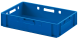 Ящик пластиковый сплошной Е1 (евроформат) для мяса глубокой заморозки, 600х400х120 мм, синий [12.421.40.PE]