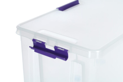 Контейнер с крышкой и клипсами Rox Box Home, 80л, 720x390x380 мм, прозрачный