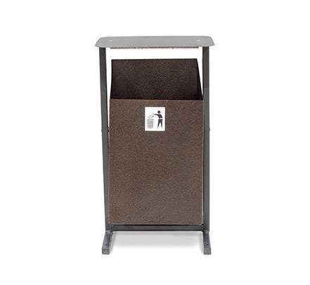 Урна металлическая уличная квадратная с крышкой, 24 л