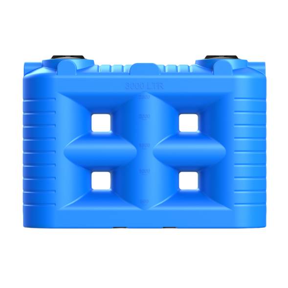Емкость пластиковая прямоугольная для хранения воды, жидкостей и дизельного топлива, 3000 л, синий [TSN3000S13]