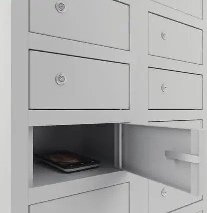 Шкаф для хранения мобильных телефонов на 17 ячеек ШР-117 1850x180x200 мм Серый