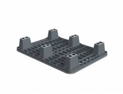 Паллет (поддон) пластиковый перфорированный на ножках, 800х600х140 мм, серый [02.116.91]