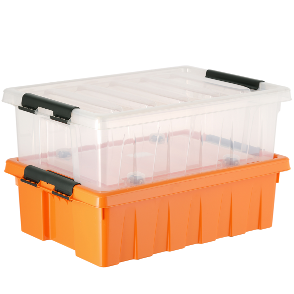 Контейнер с крышкой и клипсами Rox Box Original, 35 л, 580x390x180 мм, синий